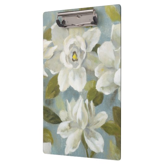 Gardenias auf Schiefer-Blau Klemmbrett (Links)