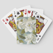Gardenias auf Schiefer-Blau Spielkarten (Rückseite)