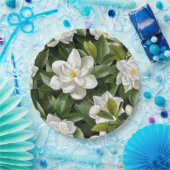 Gardenien-Blumen-Geschenkpapier Pappteller (Party)