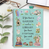 Gardening and Library Quote Floral Graden Planer