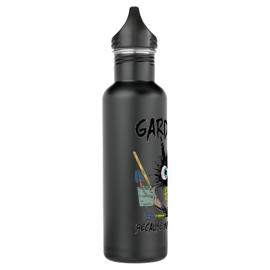 Gardening Because Murder Is Wrong Funny Cat Garden Edelstahlflasche (Links)