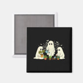 Gardening Garden Halloween Ghost Plant Lover Men W Magnet (Vorderseite/Rückseite)
