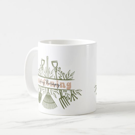 Gardening is my Therapie Kaffeetasse (Vorderseite Links)