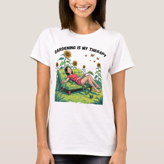 Gardening Is My Therapy T-Shirt (Vorderseite)