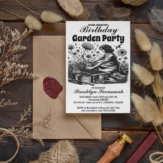 Gardens Gentle Hand Garden Party Einladung Postkarte