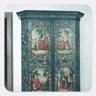 Garderobe mit Szenen der vier Quadratischer Aufkleber