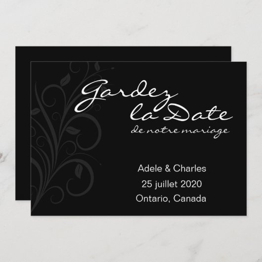 Gardez La Date de notre Mariage Einladungskarten (Vorne/Hinten)