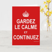 GARDEZ LE CALME ET CONTINUEZ KARTE (Gelbe Blume)
