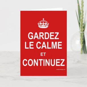 GARDEZ LE CALME ET CONTINUEZ KARTE