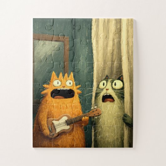 Gardine - Funny Cats Puzzle (Vertikal)