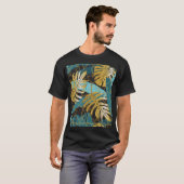 Gardinen aus Gold, tropische Blätter. T-Shirt (Vorne ganz)