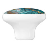 Gardinen aus türkisfarbenem Marmor, Türknopf Keramikknauf (Seitenansicht)