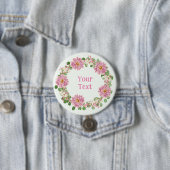 Gardinen-Inspirierter Pink- und Weißblütenpin Button (Beispiel)