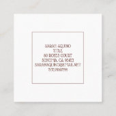 Gardinendesign Quadratische Visitenkarte (Rückseite)