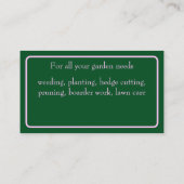 Gardner Business Card Visitenkarte (Rückseite)