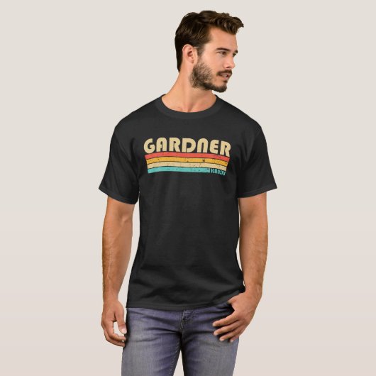GARDNER KS KANSAS Funny City Zuhause Roots Retro 7 T-Shirt (Vorne ganz)