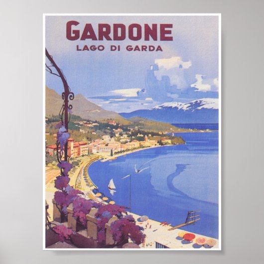 Gardone Italy Vintage Travel Poster (Vorne)