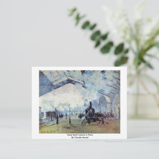 Gare Saint Lazare in Paris Von Claude Monet Postkarte (Stehend Vorderseite)