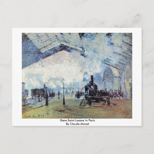 Gare Saint Lazare in Paris Von Claude Monet Postkarte (Vorderseite)