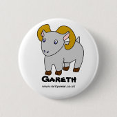 Gareth die Ziege Button (Vorderseite)