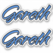 Gareth Name blue Aufkleber Sticker Stickerset (Vorderseite)