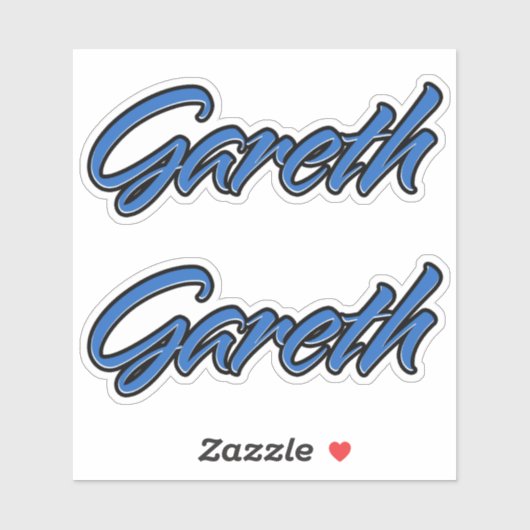 Gareth Name blue Aufkleber Sticker Stickerset (Blatt)