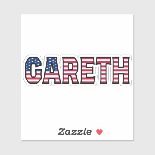 Gareth Name Vorname USA Sticker Stickerset (Blatt)