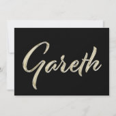 Gareth Name white gold Handwriting Karte (Vorderseite)