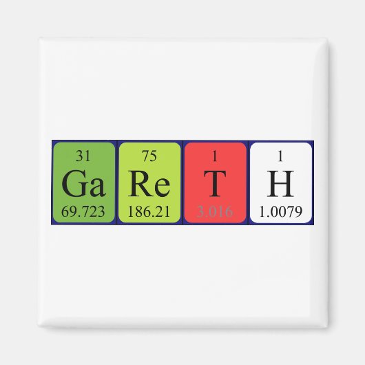 Gareth Periodenmagnet Magnet (Vorne)