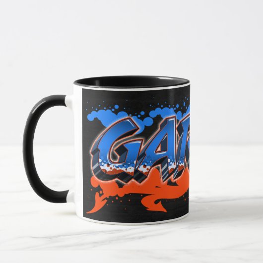 Gareth Vorname Name Graffiti blue orange Tasse (Links)