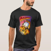 Garfield Halloween Aaagh Scaredy Cat Cartoon Men W T-Shirt (Vorderseite)