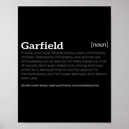 Garfield ist ein Cooles Typ Fun Compliment Poster (Vorne)