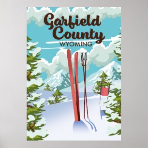 Garfield Landkreis Wyoming Ski Poster