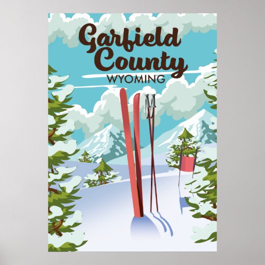 Garfield Landkreis Wyoming Ski Poster (Vorne)