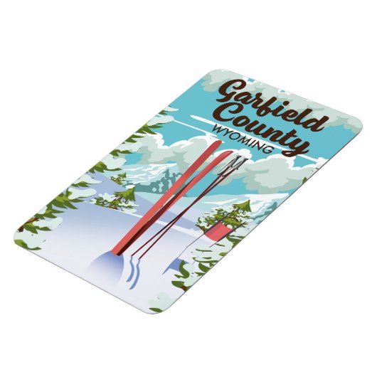 Garfield Landkreis Wyoming Ski Poster Magnet (Linke Seite)
