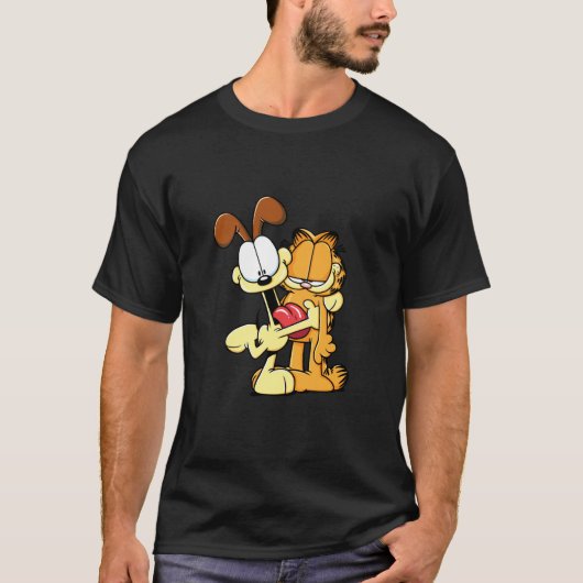 Garfield Niedlich Odie Hugging Garfield Cartoon Ca T-Shirt (Vorderseite)