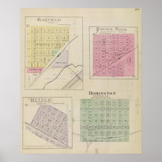 Garfield, Pawnee Rock, Heizer, Hoisington, Kansas Poster (Vorne)