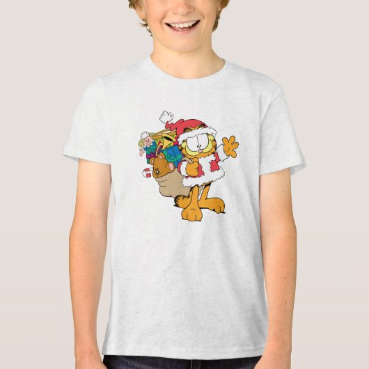 garfield santa cosplay Tri-Blend shirt (Vorderseite)