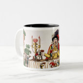 Gargantua an seinem kleinen Abendessen, c.1800 Zweifarbige Tasse (Vorderseite Links)