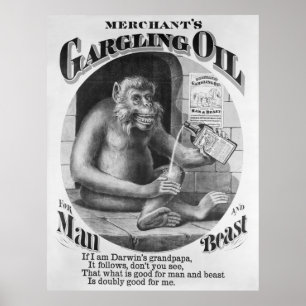GARGLING OIL PATENT MEDICINE 1869 POSTER