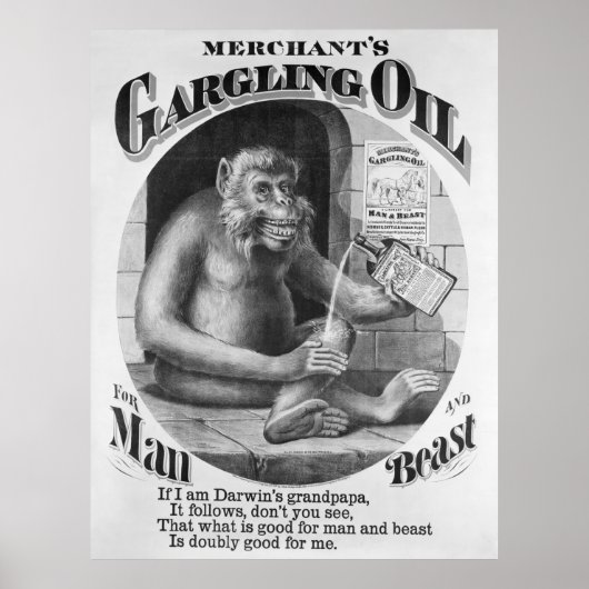 GARGLING OIL PATENT MEDICINE 1869 POSTER (Vorne)