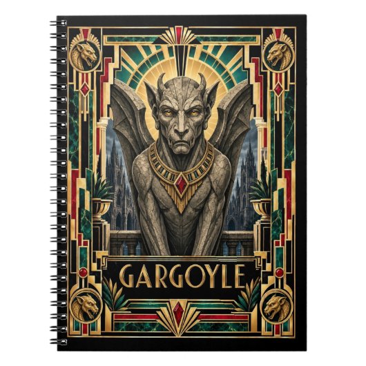 Gargoyle, Art Deco Mythisch Notizblock (Vorderseite)