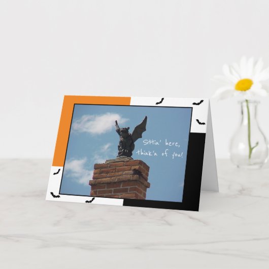 Gargoyle Bats Funny Halloween Card Karte (Kleine Pflanze)