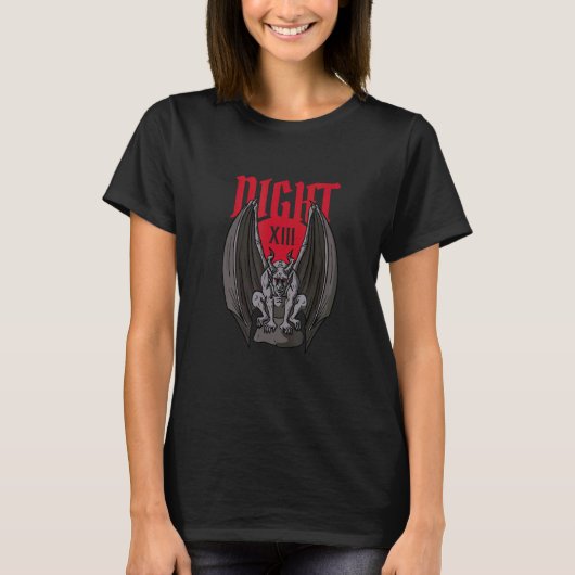Gargoyle Beängstigend Halloween Devil Demon Ghotic T-Shirt (Vorderseite)