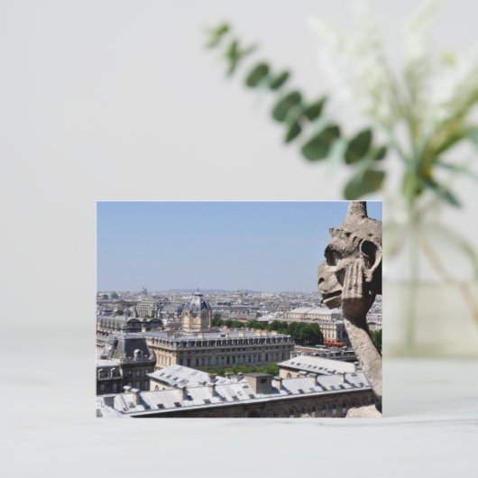 Gargoyle-Blick auf Paris, Notre Dame Postkarte (Stehend Vorderseite)