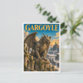 Gargoyle, Gothic Fantasy-Monster Postkarte (Stehend Vorderseite)