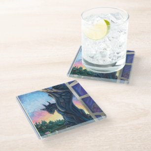 Gargoyle Guardian Art Glasuntersetzer