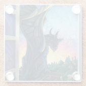 Gargoyle Guardian Art Glasuntersetzer (Rückseite)