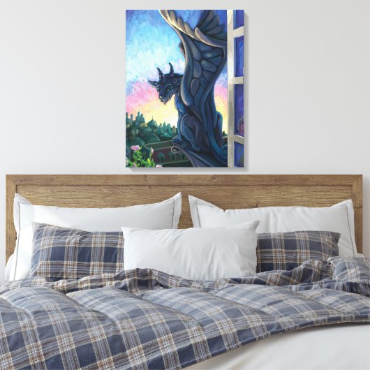 Gargoyle Guardian Fantasy Art Leinwanddruck (Insitu (Schlafzimmer))