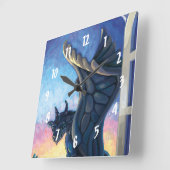 Gargoyle Guardian Quadratische Wanduhr (Winkel)